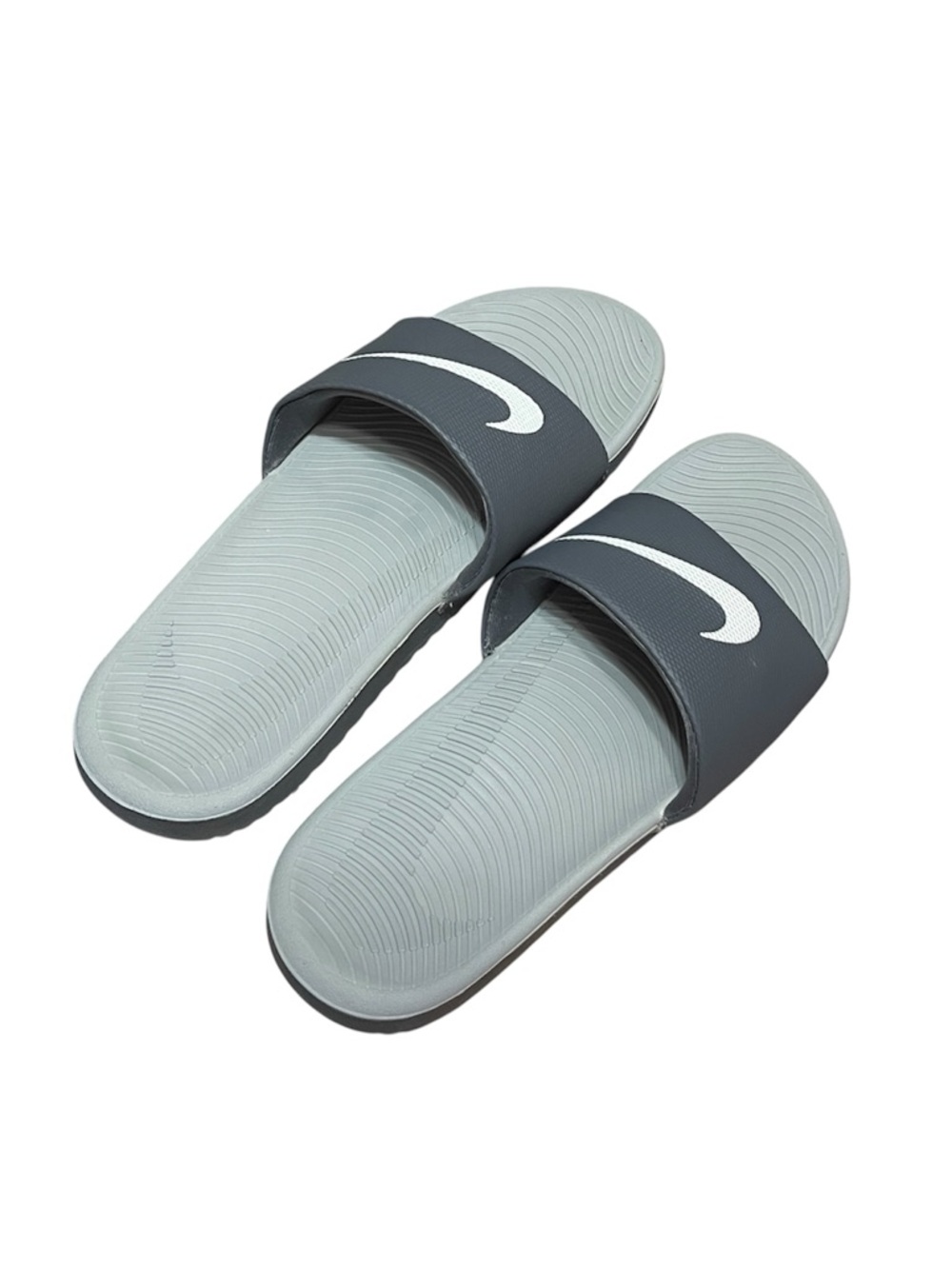 Nike Benassi JDI Swoosh Womans Slide Sandal Gray Size 9 Athleisure Beach Walking - Picture 2 of 10